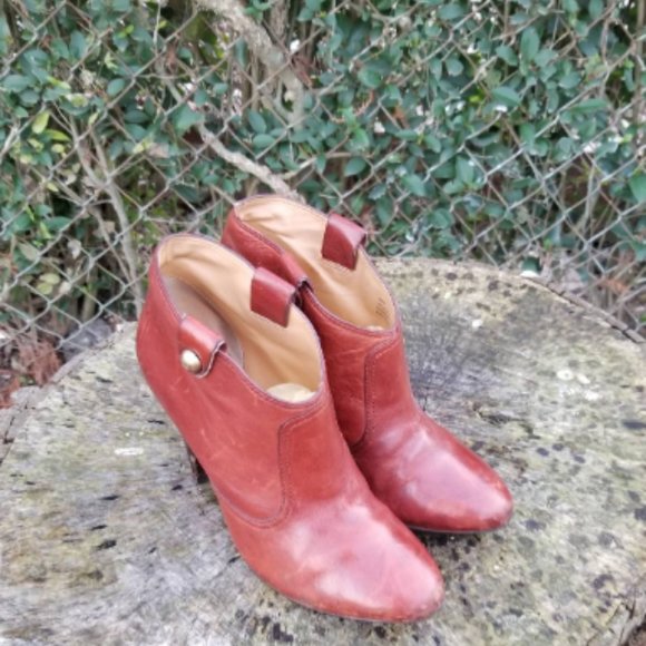 Coach Brown Aliza Leather Cognac Boots/Booties - Picture 1 of 8